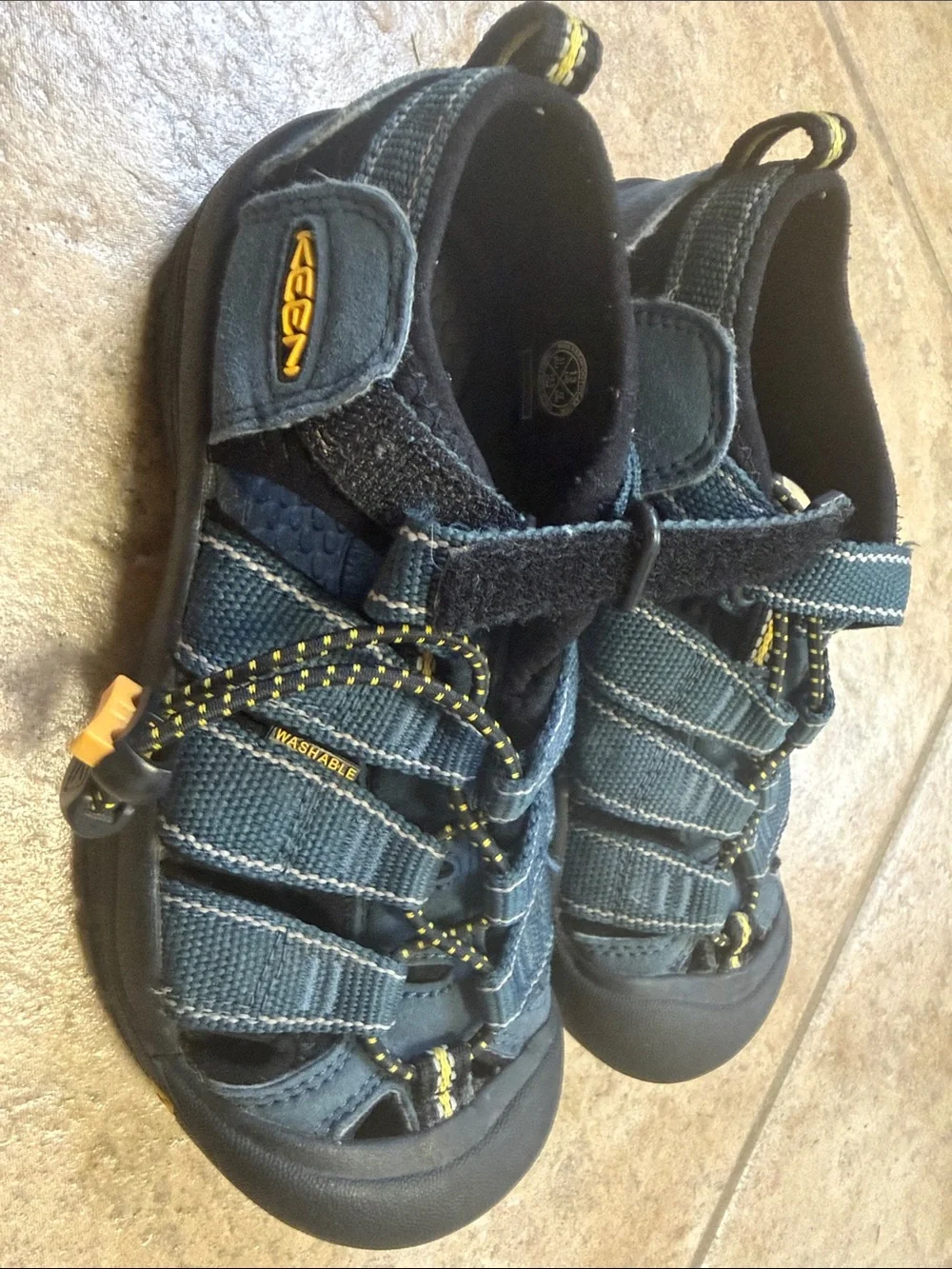 KEEN Kids Navy Blue and Yellow Closed-Toe Sport Sandals